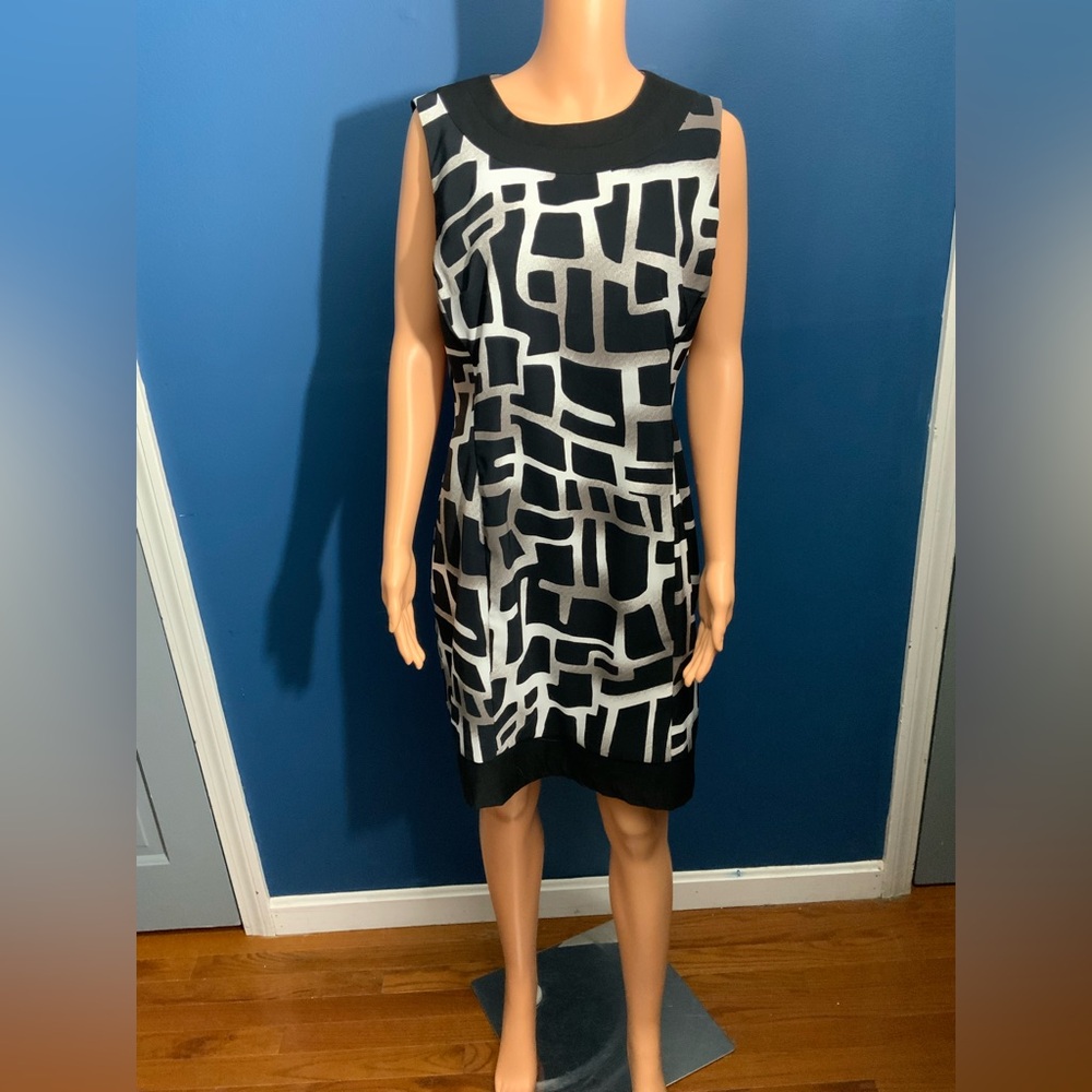 Modern Black and White Patterned Mini Dress